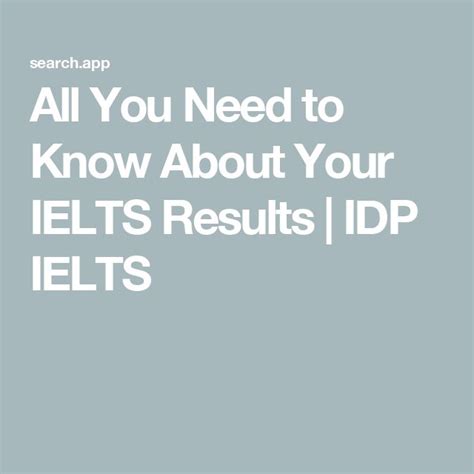 ielts results idp|All you need to know about your IELTS results .